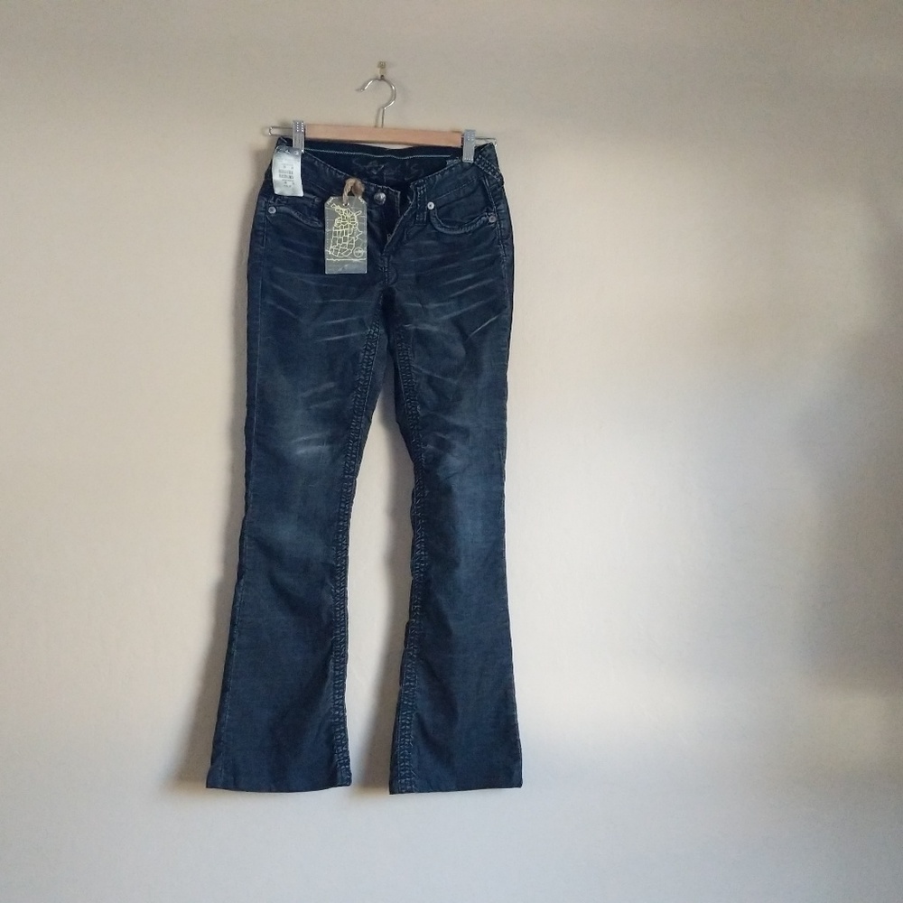 Stitch's Corduroy Pants Boot Cut 25 Black Buckle